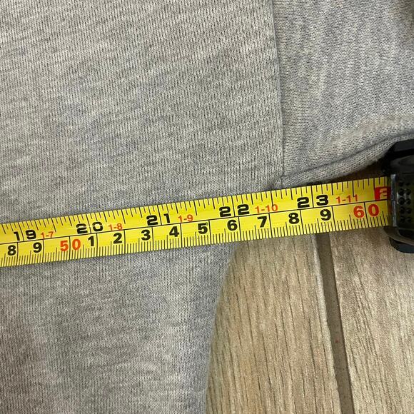 Buru Gray Sweatshirt Dress L Metallic Pleated Hem Shift Casual Midi Long Sleeve - Picture 4 of 6